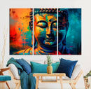 Colorful Buddha Wall Art – Framed Abstract Portrait Canvas by MyGreatCanvas | Canvas Wall Art Prints | Photo Prints & Wall Decor