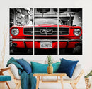 Red Mustang Car Wall Art – Framed Classic Vehicle Canvas by MyGreatCanvas | Canvas Wall Art Prints | Photo Prints & Wall Decor