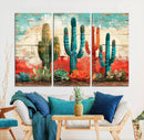 Colorful Cacti Wall Art – Framed Vibrant Succulent Canvas by MyGreatCanvas | Canvas Wall Art Prints | Photo Prints & Wall Decor