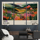 Yayoi Kusama Abstract Print, Vibrant Floral Mountain Art