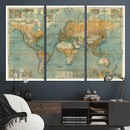 Push Pin World Map Canvas Print – Travel Tracker Wall Art