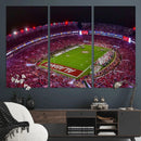 Bryant-Denny Stadium Night Game Triple Canvas Wall Art - by MyGreatCanvas | Canvas Wall Art Prints | Photo Prints & Wall Decor