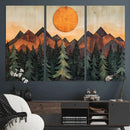 Sunset Mountain Landscape Canvas Wall Art Print - Nature