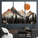 Modern Abstract Mountain Canvas Wall Art Print, Abstract