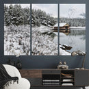 Winter Wall Art - Cabin by the Lake Canvas Wall Art - Serene by MyGreatCanvas | Canvas Wall Art Prints | Photo Prints & Wall Decor
