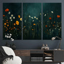 Framed Wildflower Field Wall Art, Framed Vintage Botanical