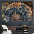 Framed Tree Ring Wall Art - Abstract Colorful Tree Ring Wall