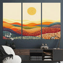 YAYOI KUSAMA Colorful Dot Art Landscape Canvas - Framed