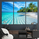 Tropical Beach Wall Art Canvas Print - Serene Ocean