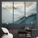 Waves Abstract Wall Art Print, Modern Framed Abstract Canvas