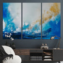 Blue Abstract Print - Dynamic Ocean-Inspired Canvas Wall Art