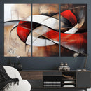 Abstract Wall Art - Modern Red and White Canvas Wall Art