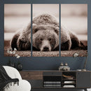 Grizzly Bear Wall Art Print - Bear Canvas Wall Art - Rustic
