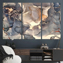 Abstract Blue and Gold Wall Art - Fluid Ink Artwork - Modern