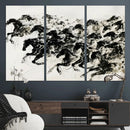 Abstract Horse Wall Art Canvas Print - Dynamic Black Ink