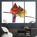 Cardinal Bird Canvas Wall Art - Male and Female Cardinal