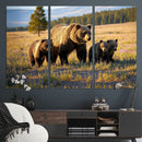 Grizzly Bear Family Wall Art Canvas Print – Majestic