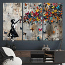 Banksy Butterfly Girl Wall Art – Modern Graffiti Canvas