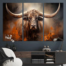 Highland Bull Canvas Abstract Canvas Wall Art Print –