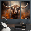 Highland Bull Canvas Abstract Canvas Wall Art Print –
