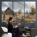 Rustic Autumn Farmhouse Wall Art Canvas Print – Serene