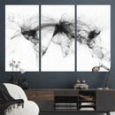 Flight Routes Air Traffic Map Canvas Wall Art - Framed -