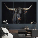 Majestic Longhorn Bull Wall Art Canvas Print – Dark by MyGreatCanvas | Canvas Wall Art Prints | Photo Prints & Wall Decor