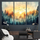 Sunrise Forest Wall Art – Framed Misty Pines Canvas Artwork by MyGreatCanvas | Canvas Wall Art Prints | Photo Prints & Wall Decor