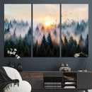 Misty Forest Wall Art – Framed Sunrise Pines Canvas Artwork, by MyGreatCanvas | Canvas Wall Art Prints | Photo Prints & Wall Decor
