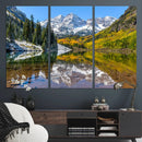 Maroon Bells Wall Art – Framed Snowy Mountain Canvas by MyGreatCanvas | Canvas Wall Art Prints | Photo Prints & Wall Decor