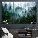 Misty Forest Wall Art Canvas Print – Framed Foggy Mountain by MyGreatCanvas | Canvas Wall Art Prints | Photo Prints & Wall Decor