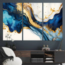 Blue Gold Flow Wall Art Canvas Print – Framed Marble Design by MyGreatCanvas | Canvas Wall Art Prints | Photo Prints & Wall Decor