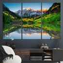 Maroon Bells Lake Wall Art Canvas Print – Framed Majestic