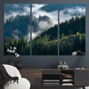 Misty Forest Wall Art Canvas Print – Pine Hills Foggy Trees