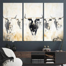 Texas Longhorn Wall Art Canvas Print – Rustic Western Bull