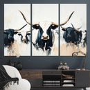 Texas Longhorn Wall Art Canvas Print – Majestic Horned Bull