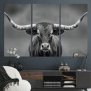 Texas Longhorn Wall Art Canvas Print – Framed Western Bull