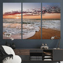 Ocean Sunset Wall Art Canvas Print – Framed Sandy Shore