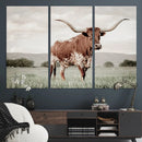 Texas Longhorn Wall Art Canvas Print – Framed Spotted Cattle by MyGreatCanvas | Canvas Wall Art Prints | Photo Prints & Wall Decor
