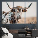 Texas Longhorn Wall Art – Framed Speckled Cow Canvas by MyGreatCanvas | Canvas Wall Art Prints | Photo Prints & Wall Decor