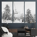Ski Lift Wall Art – Framed Snowy Mountain Canvas Artwork by MyGreatCanvas | Canvas Wall Art Prints | Photo Prints & Wall Decor