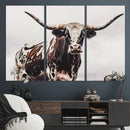Texas Longhorn Wall Art – Framed Spotted Bull Canvas by MyGreatCanvas | Canvas Wall Art Prints | Photo Prints & Wall Decor