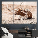 Texas Longhorn Wall Art – Framed Resting Bull Canvas by MyGreatCanvas | Canvas Wall Art Prints | Photo Prints & Wall Decor