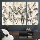 Running Horses Wall Art Canvas Print – Framed Galloping Herd