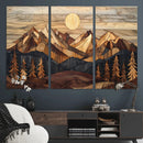 Wood Mountain Landscape Wall Art Canvas Print – Framed