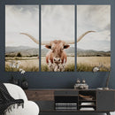 Texas Longhorn Wall Art Canvas Print – Framed Western Cow