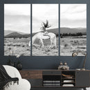 White Horse Wall Art Canvas Print – Framed Woman Rider