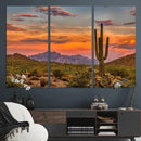 Saguaro Cactus Wall Art Canvas Print – Framed Arizona Sunset