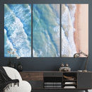 Aerial Ocean View Wall Art Canvas Print – Framed Soft Blue