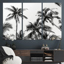 Palm Wall Art Canvas Print – Framed Monochrome Tropical